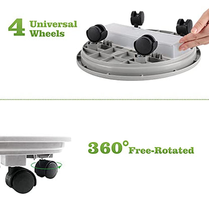 Looca Plant Caddy with Wheels and Drainage Tray, 13”Rolling Plant Stand Flower Pot Mover, Planter Caddies Round Plant Dolly for Heavy Duty Planter, 3 Pack, Bearing 120 lbs (Grey) - color: Gray