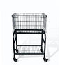 Rolling Laundry Basket with Wheels, 31" Height Heavy Duty 2-Tier Metal Wire Laundry Cart, Foldable Hamper with Industrial Wheels & Brakes for Clothes, Bedroom, Dorm, Apartment, Black - color: black