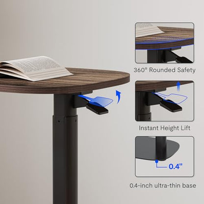 FLEXISPOT Adjustable C Table, Snack Side End Table Sofa Couch Bedside Table Laptop Cart TV Tray Night Stand for Small Space Side Table(23.6" W x 13.8" D,Rustic Brown) - color: Rustic Brown, size: Small