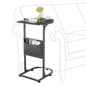 C Shaped End Table, Slide Under Small Side Table for Couch & Small Spaces | Wobble-Free C Table For Sofa, Black, Storage Bag, Sturdy Metal Frame, Wood Top, Living Room & Bedroom, 15-Min Quick Assembly - color: Classic Black