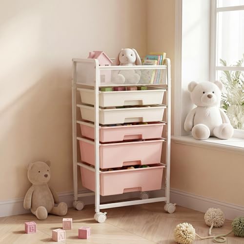 Rolling Craft Cart with 5 Drawers, Art Craft Organizers and Storage with Lockable Wheels, Rolling Utility Cart for Organizing Arts and Crafts,Yarn,Toy, School Supplies, Nail Product, Sewing Supplies - size: 5-Drawers(1 PacK)