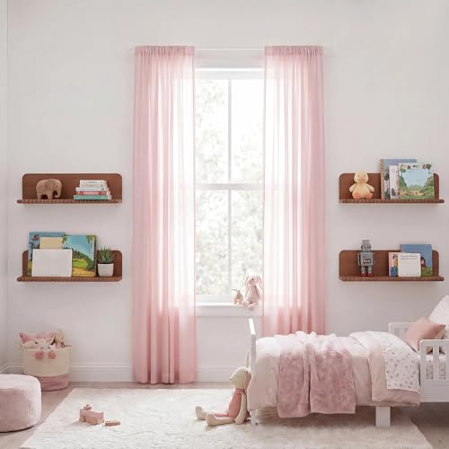 Novabright Nursery Book Shelves for Wall Set of 3 Floating Shelves,Brown | 16 Inch Organizer with Beaded Design, Bookshelf, Nursery, Bedroom, Living Room, Kitchen