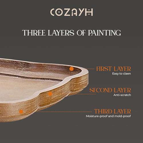 COZAYH Rustic Wooden Accent Tray Top Nightstand Side Table, White Legs - size: 1-Pack End Table