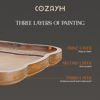COZAYH Rustic Wooden Accent Tray Top Nightstand Side Table, White Legs - size: 1-Pack End Table