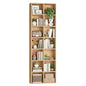 FOTOSOK 71'' Tall Bookshelf with 14 Cubes, 7 Tier Double Wide Wood Bookshelf with 6 Adjustable Shelves, 19.6" Narrow Bookcase DVD/CD Media Storage, Space Saving Display Shelf Cabinet, Natural - color: Natural