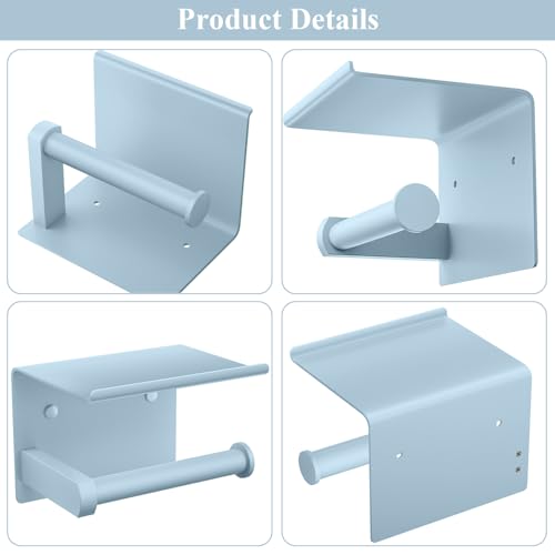 Toilet Paper Holder with Shelf Wall Mounted Toilet Paper Roll Dispenser | Heavy Duty Stainless Steel Sky Blue - color: I-sky Blue