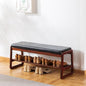 SOBIBO Solid Wood Shoe Bench, 2-Tier Wooden Entryway Bench, Modern Shoe Rack with Cushion for Hallway, Living Room (Black, 39.4'') - color: Black, size: 39.4 inches