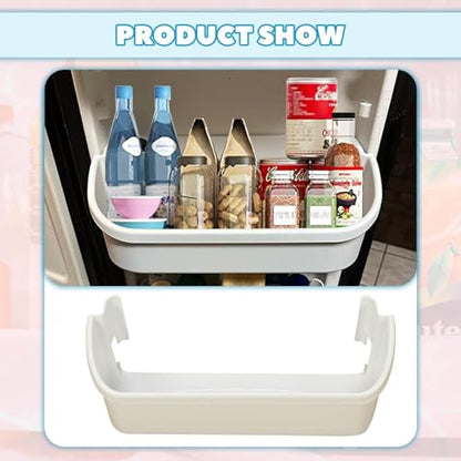 Kojem 240323001 Refrigerator Door Shelf Bin Compatible with Frigidaire Refrigerator Replacement for 240323007 240363707 891286 PS430206 - White 2PCS