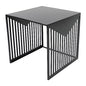 LeisureMod Mid-Century Design Square Side/End Table, Steel Powder Coated Finish, Perfect for Modern and Contemporary Living Space, Black - color: Black