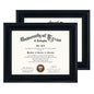 GMFrames Solid Wood Diploma Degree Frame for 8.5x11 Certificates,Black Finish with Intricate Black Rope Detail,UV Protection Acrylic,2 Pack - color: Black, size: 8.5x11, 2-Pack