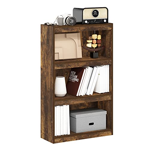 Furinno Jaya Enhanced Home Bookcase 3-Tier Adjustable Bookshelf, Amber Pine - color: Amber Pine, size: 3-Tier Thick