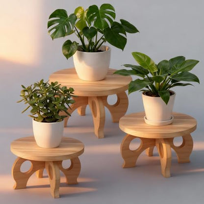 3 Pcs Wooden Plant Stand Indoor 8/9/11",Light Wood,Low - color: Light Wood
