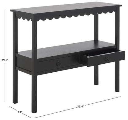 SAFAVIEH Home Collection Haven Matte Black 2 Lower Drawer Console Table for Entryway, Living Room, Foyer - color: Black