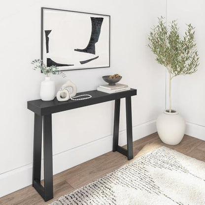 Plank+Beam Classic Console Table, 46 Inch, Black | Non-Toxic Finishes, Versatile Design, Elegant Details, Easy Assembly, Quick Setup, Solid Wood - color: Black, size: 46" Console Table