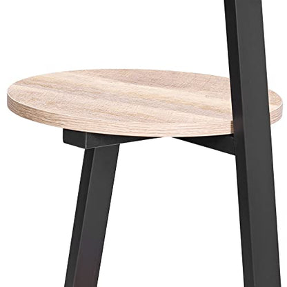 BEWISHOME Small Round Side Table, End Table with Storage Shelves, Greige | Metal Frame, 3-Tier Shelves, Nightstand Bedside Table, Small Couch Coffee Table, KTZ41G - color: Greige, size: without PowerOutlet