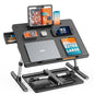Laptop Bed Tray Desk, SAIJI X-Large Adjustable Laptop Table, Foldable Laptop Desk with Storage Drawer and Bookstand for Eating, Working, Writing, Gaming, Drawing (Black) - color: Black