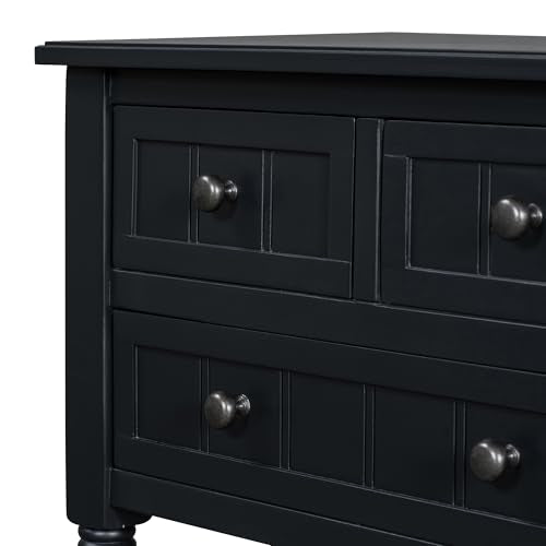 LUMISOL Slim Console Table with 3 Storage Drawers, Small Entryway Table with Bottom Shelf, Narrow Side Table for Entryway Foyer, Black - color: Black