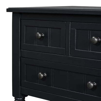 LUMISOL Slim Console Table with 3 Storage Drawers, Small Entryway Table with Bottom Shelf, Narrow Side Table for Entryway Foyer, Black - color: Black