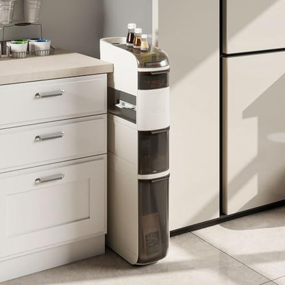 Giantex 5-Tiers Narrow Bathroom Storage Cabinet, Slim Rolling Toilet Paper Organizer w/Drawers, Tissue Box, Movable Plastic Storage Cart for Laundry Living Room Kitchen (17” x 7” x 38.5”(5 Tiers)) - size: 17” x 7” x 38.5”(5 Tiers)