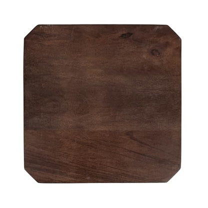 Kate and Laurel Talcott Modern Square Wood Drink Table, 12 x 12 x 28, Dark Brown, Transitional Decorative Two-Tier Pedestal Table for Use as Plant Stand Indoors or Living Room Decor Accent