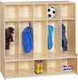 Contender 5-Section Coat Locker with Bench & Cubby Storage for Kids, Backpack Organizer with Cubbies Storage for Daycare, Preschool, Kindergarten [Natural] - style: Assembly Required