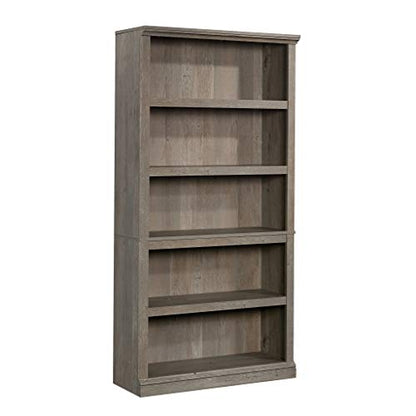 Sauder 5 Tier Book Shelf Wooden Bookcase Multipurpose Bookshelf for Home Office, Living Room, in Mystic Oak - color: Mystic Oak