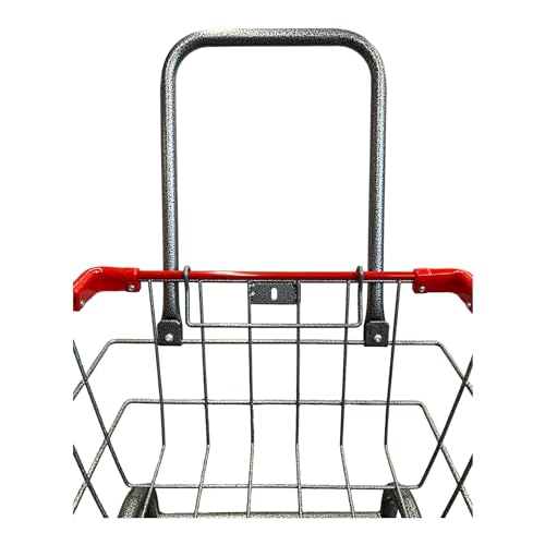 U HANDDLE Grocery & Laundry CART 1.5 Bushel (Gunpowder Metal) Red, Blue Trim (Red) - color: Red