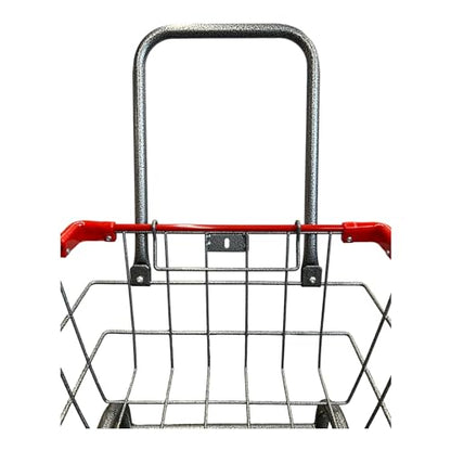 U HANDDLE Grocery & Laundry CART 1.5 Bushel (Gunpowder Metal) Red, Blue Trim (Red) - color: Red