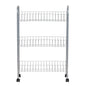 Household Essentials Slim Storage Cart, 3 Shelf Storage Cart with Wheels, Perfect for Laundry Rooms, Bathrooms, Pantries, Kitchens and More - style: 7" Silver - Basic