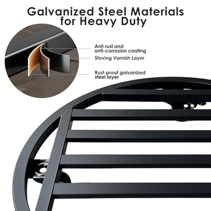 22" Round Plant Stand with Wheels Heavy Duty,Large Metal Plant Caddy Indoor Outdoor Use,Rolling Plant Dolly with Industrial Casters,Rust-Proof Black Plant Tray for Large Planters Pots,2-Pack - size: 22-Inch (2-Pack)