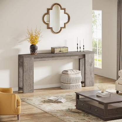 Tribesigns 70.9-Inch Extra Long Console Table, Farmhouse Wood Sofa Table Behind Couch, Narrow Entryway Accent Table for Living Room, Hallway, Entrance, Foyer, Grey - color: Grey