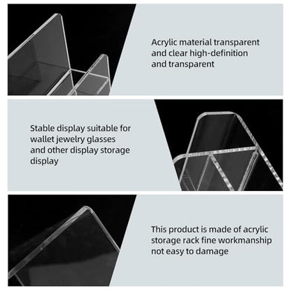Acrylic Wallet Display Stand Purse Handbag Organizer, Clear Jewelry Riser Display Stand Purse Display Rack, Acrylic Display Shelf for Cosmetic Perfume Jewelry Sunglasses Handbag (2 PCS-4 Tier) - size: 2 PCS-4 Tier