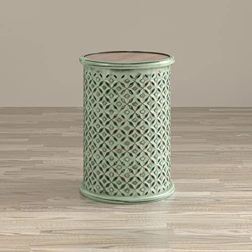 Jofran Global Archive Drum Table - Antique White, 17" W X 17" D X 23" H, Finish, (Set of 1) - color: Antique White