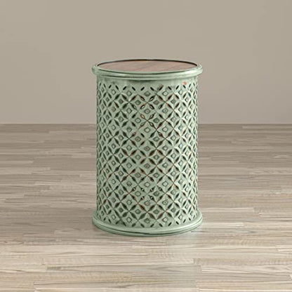 Jofran Global Archive Drum Table - Antique White, 17" W X 17" D X 23" H, Finish, (Set of 1) - color: Antique White
