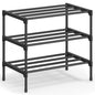 SONGMICS 3-Tier Shoe Rack for Closet, Compact Metal Shoe Organizer Shelf for Entryway, Bedroom, Small Spaces, Stackable, 11.8 x 17.7 x 19.1 Inches, Black ULSA113BH01 - size: 3 Tiers (17.7"W)