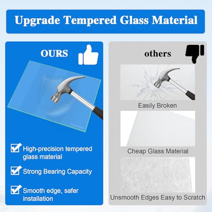 240350609 Glass Shelf Replacement Compatible with Frigidaire Kenmore Refrigerator – Crisper Pan Insert Replacement Parts for LFHT2131QE1, FFHT2131QS6, AP2115929 - color: 240350609