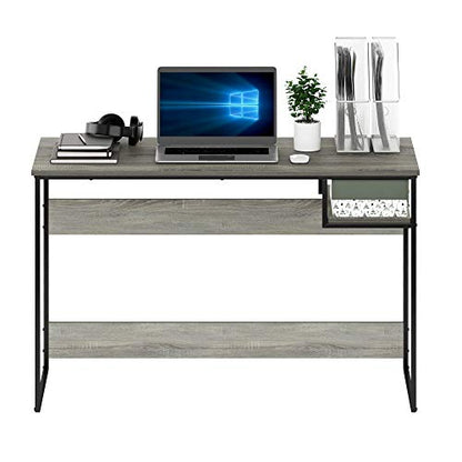 FURINNO Moretti Lifestyle Study Desk, 45 Inches, French Oak Grey - color: French Oak Grey, size: 45 inches
