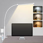 Voncerus LED Desk Lamp with Clamp, Eye-Caring Clip on Lights for Home Office, 3 Modes 10 Brightness, Long Flexible Goose-Neck, Metal, Swing Arm Architect Task Table Lamps with USB Adapter, White - color: S1 White and Silver