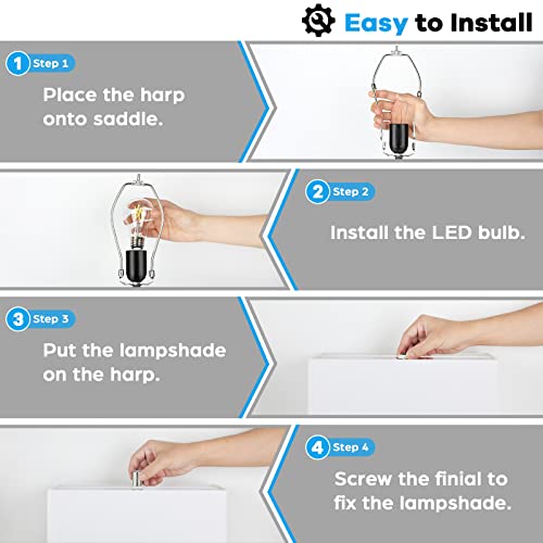 22'' Tall Table Lamps for Bedroom Set of 2, Silver Bedside Touch Control Lamp with 2 USB Ports&AC Outlet, Modern Living Room Table Lamp for Nightstand End Table, 3-Way Dimming with 2 E26 Edison Bulbs | 3 Way Dimmable, Touch Control, White Fabric Shade, E2