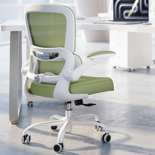 TRALT Office Chair - Ergonomic Desk Chair with Adjustable Lumbar Support, Mesh Computer Chair, Executive Chair for Home Office Comfortable Lumbar Support (1, White Green) - color: White Green
