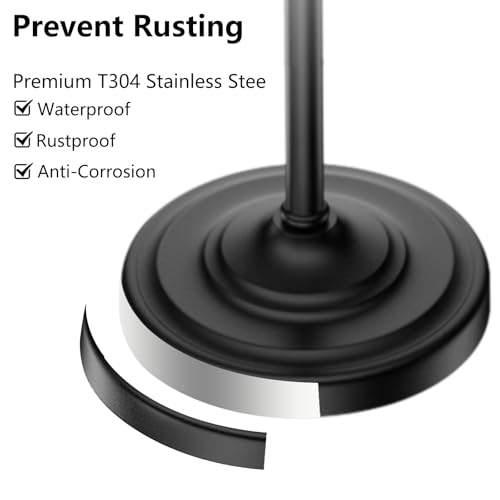 Black Bath Hand Towel Holder Stand,Stainless Steel 16 Inch Free Standing Towel Rack,Heavy Weight Towel Bar for Bathroom Vanity Countertop &Kitchen - color: Black