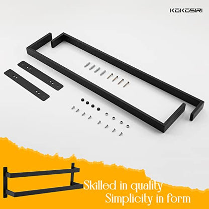 KOKOSIRI Towel Bars Black Bath Towel Holders 24-Inch Bathroom 2-Tiers Ladder Towel Rails Wall Mounted Towels Shelves Rack Stainless Steel, B5008BK-L24 - color: Matte Black, size: 24-Inch