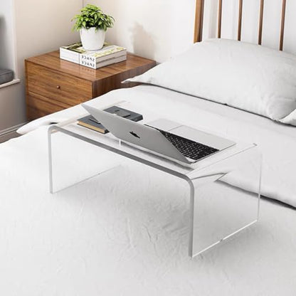 Acrylic 24" Small Table-Multipurpose Modern Furniture for Use as Lap desks, Acrylic Side Table or End Table in Living Rooms, Bedrooms and Offices - size: 14"D x 24"W x 12"H