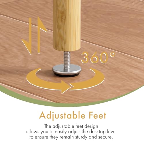 2 Tier Bamboo Narrow End Table, No Tool Assembly Bedroom Bedside Table, Small Space Nightstand, Bathroom Storage, Sofa Side Table, Entryway Table - color: Natural, size: 2 Tier