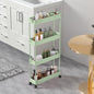 SPACELEAD Slim Storage Cart 4 Tier,Bathroom Organizer Rolling Utility,Mobile Shelving Unit Slide Out for Office, Kitchen, Laundry Room & Narrow Places，Green - color: Green