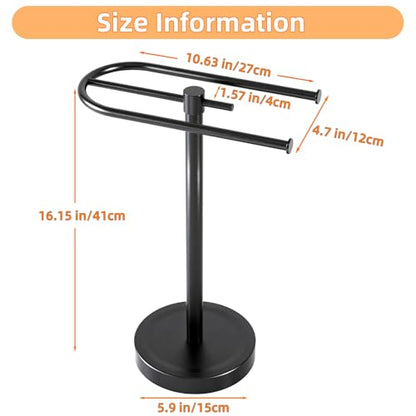 Towel Holder Stand, Stainless Steel Hand Towel Holder Rack for Bathroom Countertop, C-Shape Free Standing Towel Bar Holds 2 Towels for Bathroom Kitchen Countertop, Matte Black - size: U-Shape