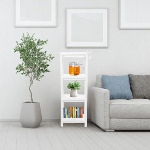 Tissting Bathroom Storage Rack 4-Tier, Plastic Freestanding Shelf | Multifunctional Organizer | Living Room & Bedroom & Kitchen | Space Saver(4 layers) - color: 4 Layers