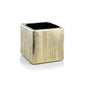 WGV Ceramic Cube Vase Width 4" Height 4" (Fits 3" Pot) Elegant Modern Block Square Floral Planter Terrarium Container Table Dresser for Event Accent Home Office Decor Gold Textured 1 Piece