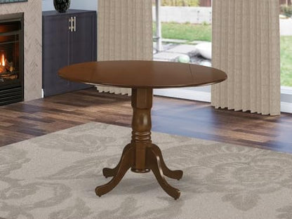 East West Furniture DLT-ESP-TP Dublin Modern Kitchen Table - a Round Dining Table Top with Dropleaf & Pedestal Base, 42x42 Inch, Espresso - color: Dlt-esp-tp