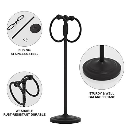 BGL Hand Towel Holder Stand for Bathroom, Hand Towel Stand for Bathroom Counter, Free Standing Towel Racks for Bathroom with Weighted Base,Matte Black - color: Matte Black